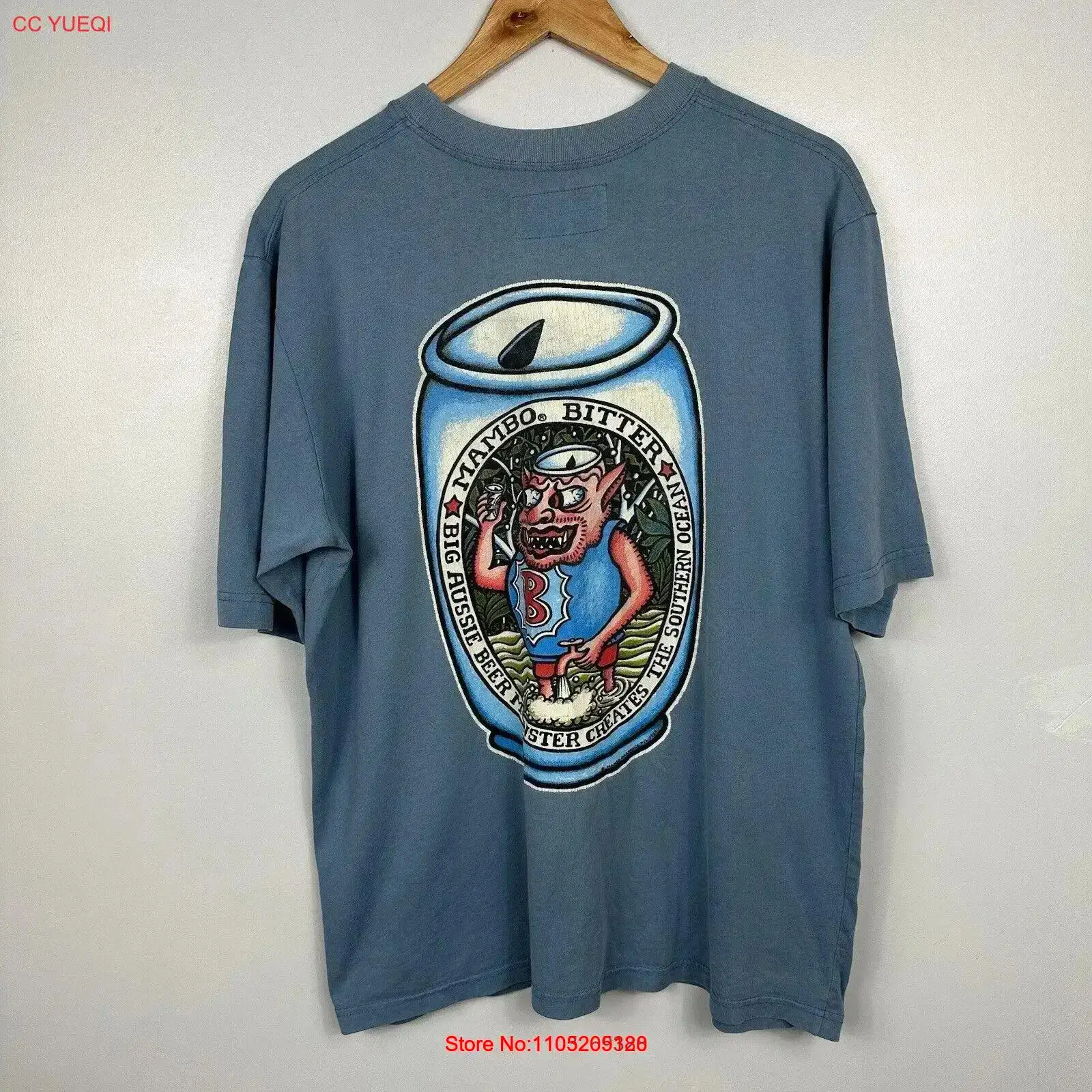 Vintage Fashion Jersey - เสื้อยืดวินเทจ Mambo ปี 1999 สีน้ำเงินเบียร์ สไตล์เซิร์ฟแวร์